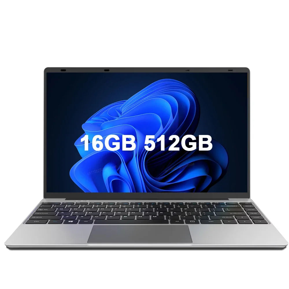 Fashion Ultra Thin 14.1 Inch Laptop 2026 Latest Model Win11 System Fast Speed Office Study Entertainment Portable Laptop