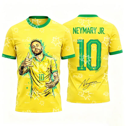 2026 Brazil Neymar Jr No.10 Football Jersey Match Training Kit Summer Sports Men's T-Shirt Kid's Clothing cycling jersey ﻿