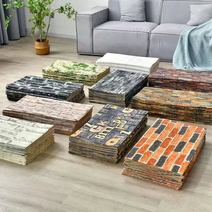 3D Self-Adhesive Wallpaper 70cm*1/5/10m Waterproof Brick Wall Stickers Living Room Bedroom Children's Room Home Decoration