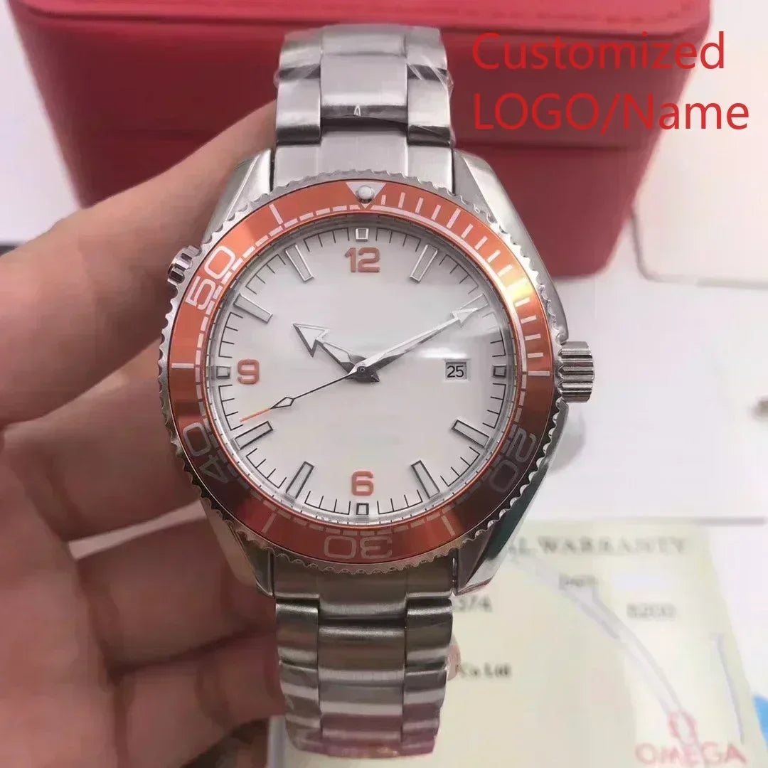 A11 Store Customized Watch  Men Case Relogio Masculino Mechanical Watch Ocean Universe Steel Black Blue Ceramic