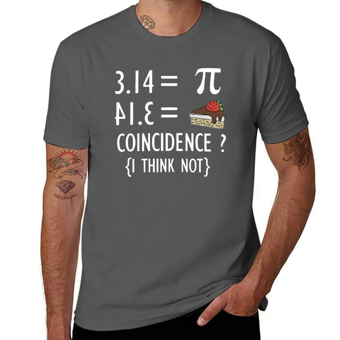 Funny Math T Shirt Gifts-Pi Number and Pie Coincidence I Think Not for Women Men T-Shirt for a boy mens funny t shirts