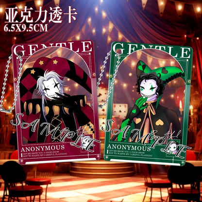The Freak Circus Pierrot Cosplay Anime Acrylic Photo Card Keychain Pendant Backpack Accessory Cartoon Gift