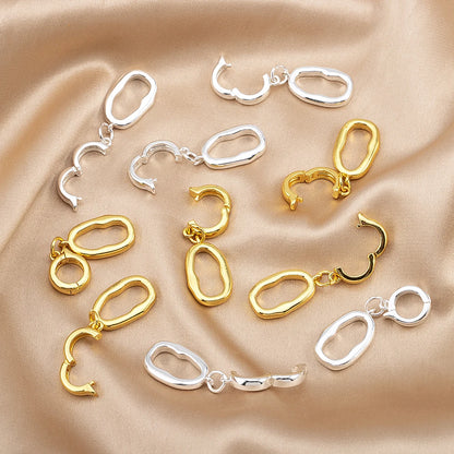 1/3pcs 18K Gold Color Plated Irregular Oval Clasp Connectors for DIY Jewelry Making Necklace Bracelet Accessories Supplies