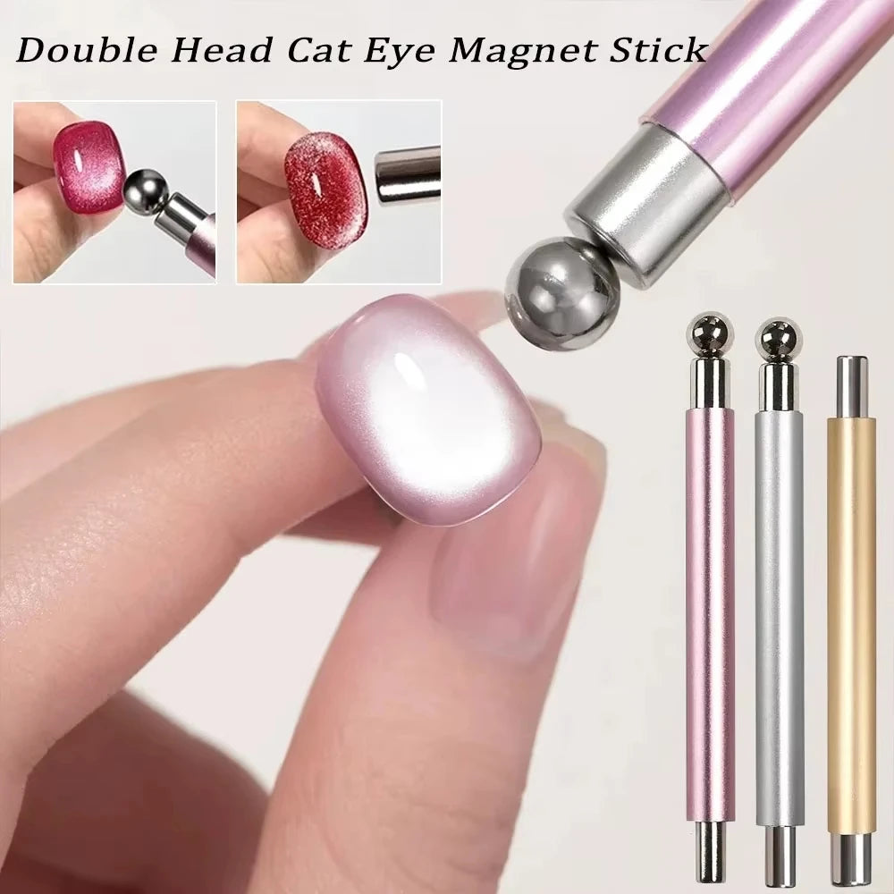 1Pcs Round Steel Magnetic Ball Double-Headed Thickened Cat-Eye Magnetic Stick Cylindrical French Magnet Pen Cat Eye Magnet Tool