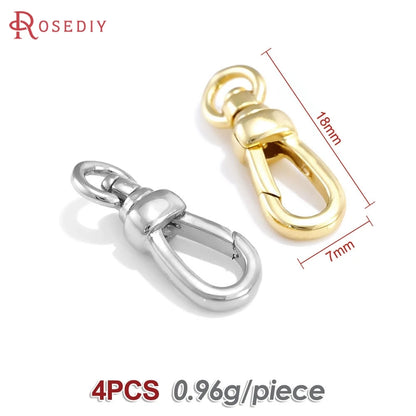 18K Gold Color Brass Rotatable Lobster Clasps Connect Clasps Jewelry Necklaces Bracelets Making Diy Findings Accessories