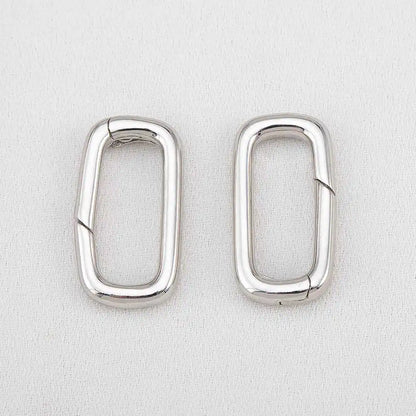 2pcs 18K Gold Plated Filled Oval Carabiner Necklace Clasps Spring Ring Pearl Enhancer Connector for DIY Jewelry Bracelet Making