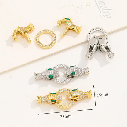 Juya 18K Gold Plated Decorative Sector Fastener Connector Lock Clasps Accessories For DIY Needlework Beads Pearls Jewelry Making