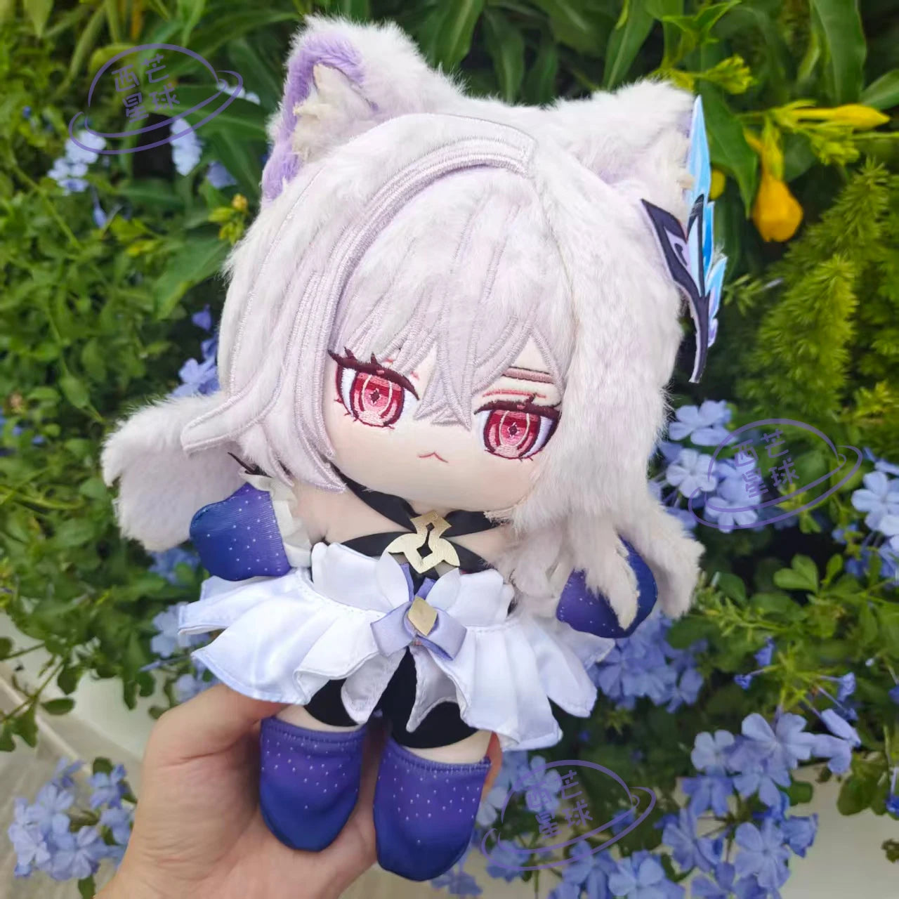 Game Genshin Impact Skirk Cat Halloween Stuffed Normal Body Cosplay Dress Up Clothes Kawaii Rabbit Hair Plushies 20cm Xmas Gift