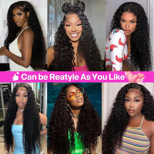 200 Density Water Wave Lace Front Wig 4x4 5x5 Lace Glueless Wig 13x4 13x6 hd Lace Frontal 360 Curly Human Hair Wigs for Women