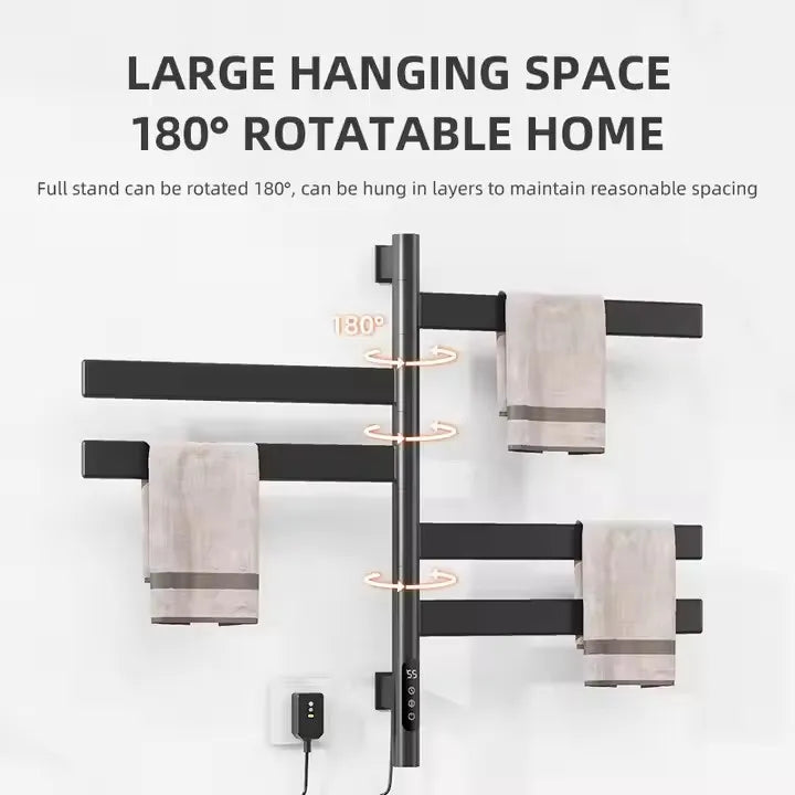 Bathrooms Accessory  WiFi Constant Temperature Storage Rack Stainless Steel Rotating Electric Towel Drying Rack Heater