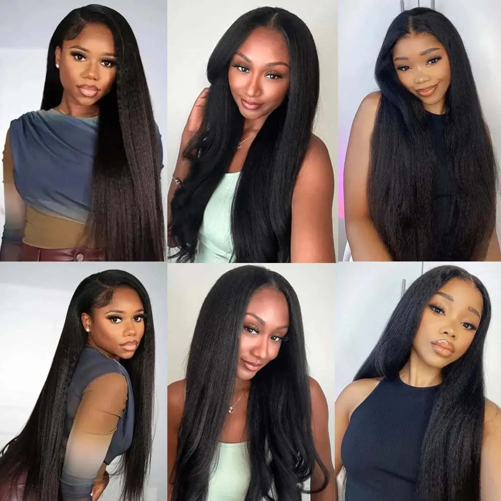 Geeta Yaki Drawstring Wig 13x4 Lace Frontal Wig Yaki Straight 13x6 Lace Front Wigs 100% Human Hair 4x4 5x5 Lace Closure Wigs
