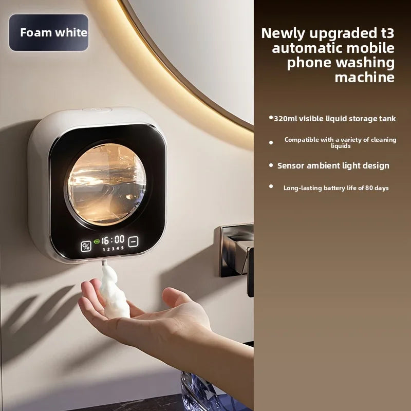 Wall-mounted smart soap dispenser, no-punch electric foam machine, automatic hand sanitizer dispenser in hotel bathrooms