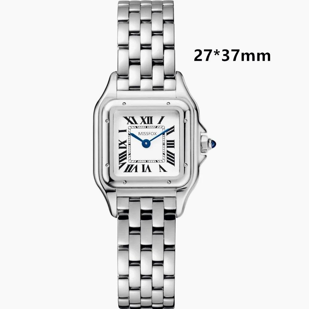 2026 Classic High Quality Luxury Style Women Quartz Watches Elegant Square Panther Shape Diamond Inlaid Dial Premium Crystal