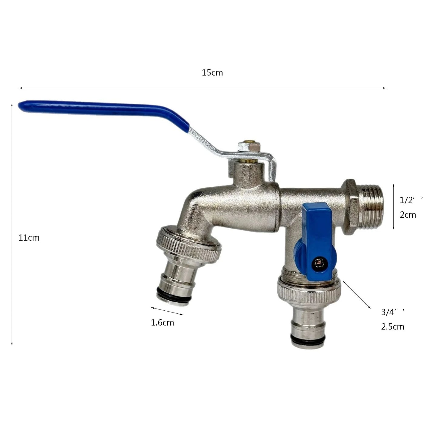 Garden Tools Brass Water Faucet 1/2" Outside & Inside Easy Turn On/Off Lever Handle Watering Supply Taps Ball Valve