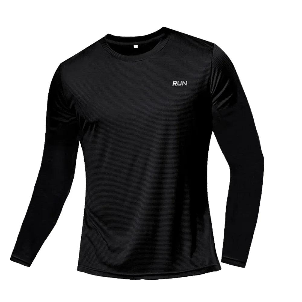 Sports Casual Crew Neck Long-Sleeve Top Breathable Running Training Fitness Shirt for Daily Outdoor Wear