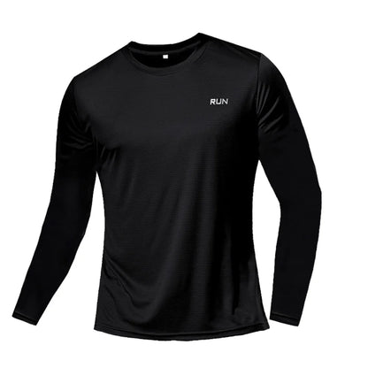 Sports Casual Crew Neck Long-Sleeve Top Breathable Running Training Fitness Shirt for Daily Outdoor Wear