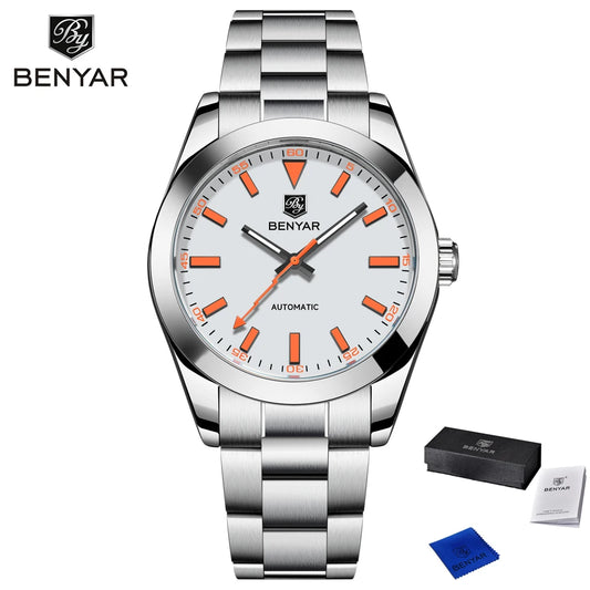 2026 New BENYAR Men's Watches Top Luxury Automatic Watch For Men Mechanical Wristwatch Stainless Steel Waterproof Luminous Gift