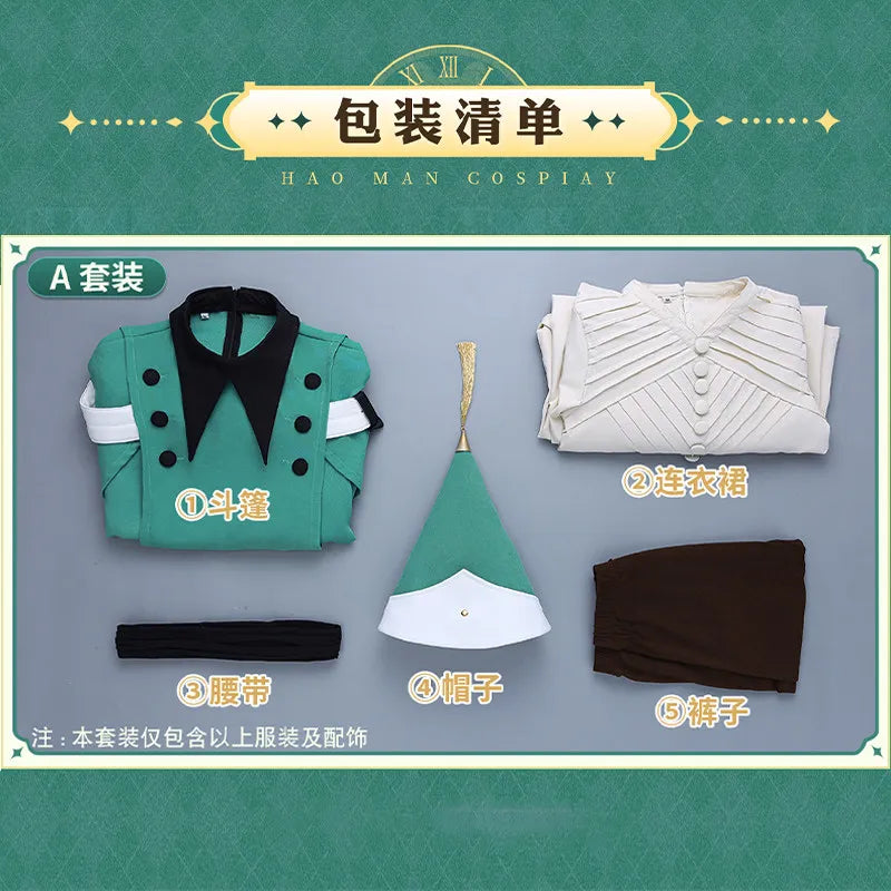 Witch Hat Atelier Coco Cosplay Costume Halloween Party Gorgeous Uniform Wig Accessories Props Complete Set HERO Cos