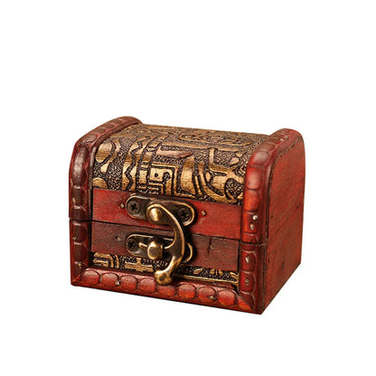 Chinese Style Vintage Wooden Jewelry Box With Lock Trinket Packing Box For Ring Brooch Bracelets Earrings Ear Studs Storage Box