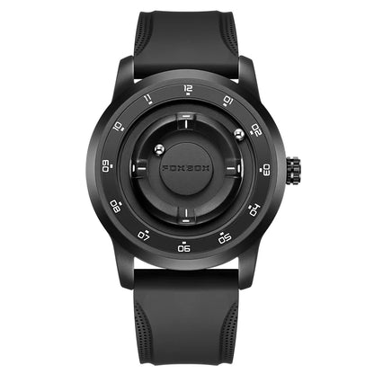 LIGE FOXBOX Fashion Man Magnetic Watch Unique Dial Business Stainless Casual Srolling Bead Waterproof Quartz Men's Watches Gifts