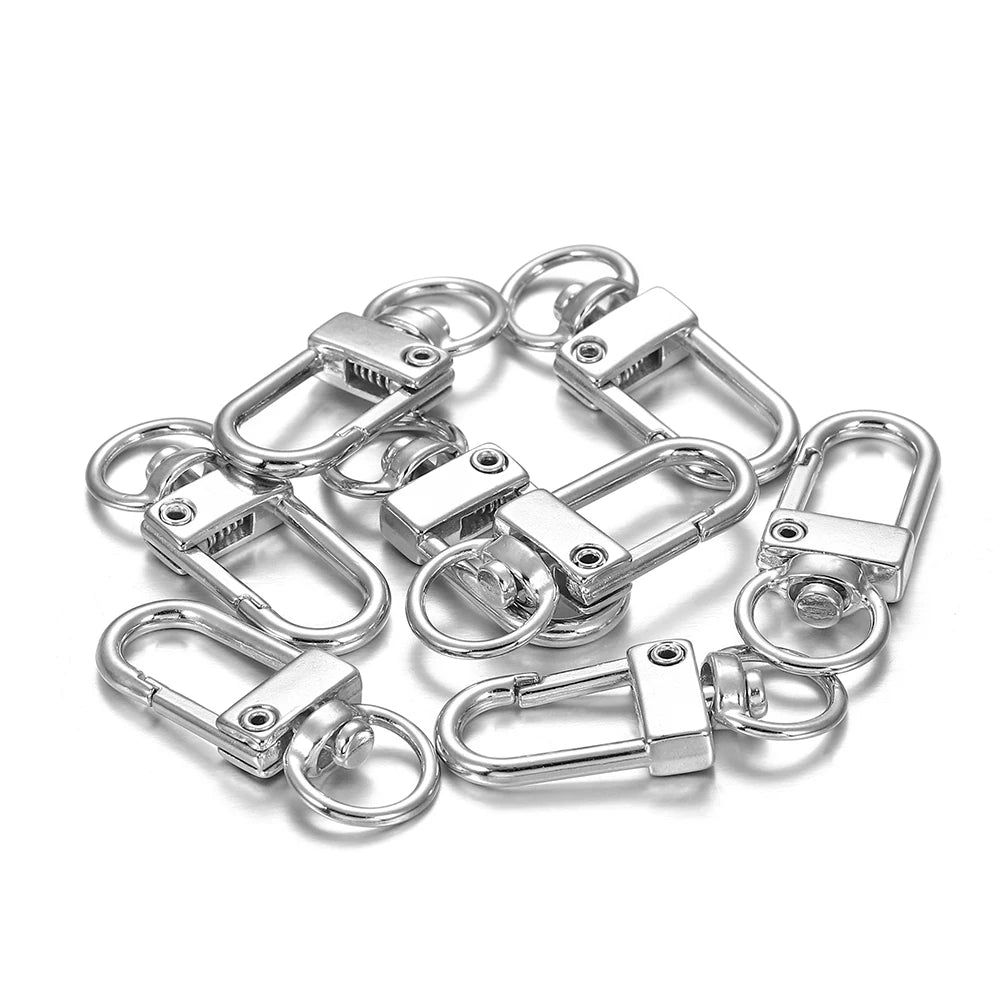 10pcs/pack Rotating Dog Buckle Snap Lobster Clasps Hooks for DIY Jewelry Making Keychain Bag Clasp Accessories Supplies