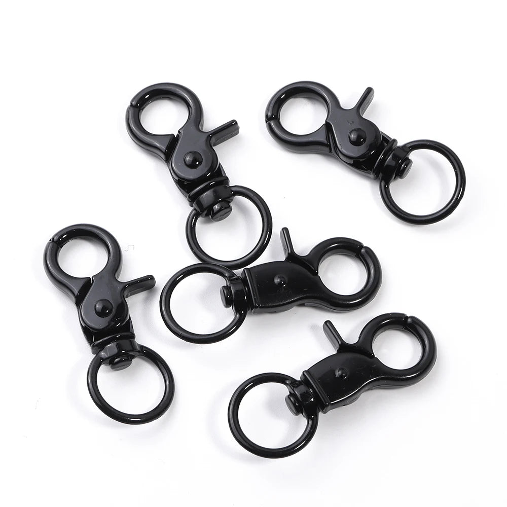 5Pcs/Lot Colorful Swivel Lobster Clasp Hooks Keychain Split Key Ring Connector for Bag Key Chain DIY Jewelry Making Supplies