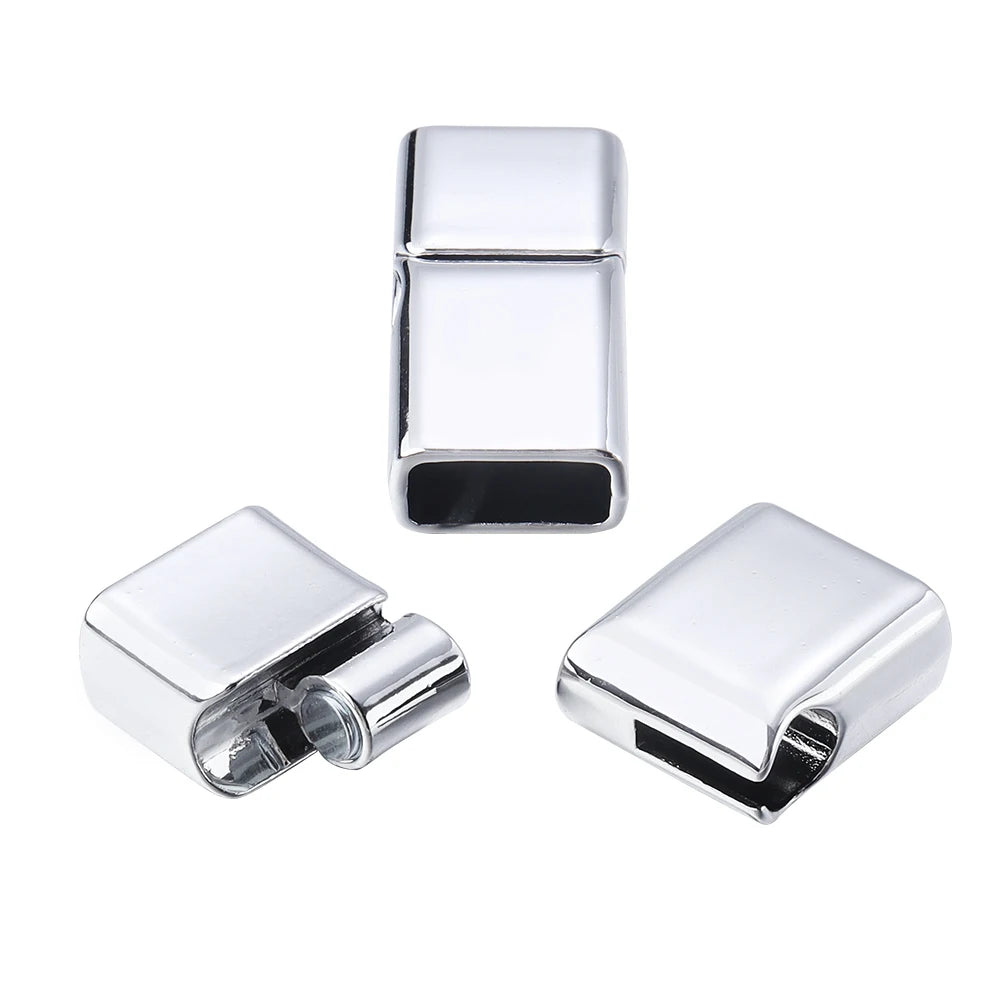 5Pcs Alloy Magnetic Clasps Round Square Corners Leather Cord End Clasp Connectors For DIY Jewelry Making Bracelet Accessories