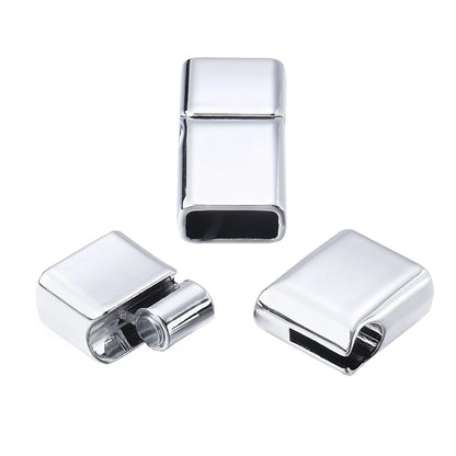 5Pcs Alloy Magnetic Clasps Round Square Corners Leather Cord End Clasp Connectors For DIY Jewelry Making Bracelet Accessories