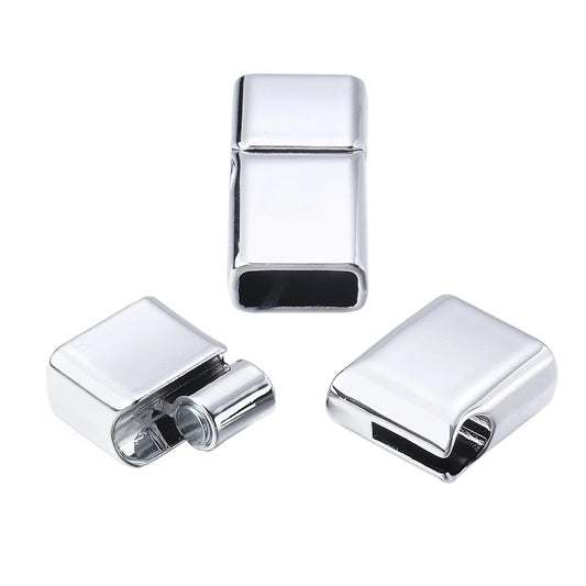 5Pcs Alloy Magnetic Clasps Round Square Corners Leather Cord End Clasp Connectors For DIY Jewelry Making Bracelet Accessories