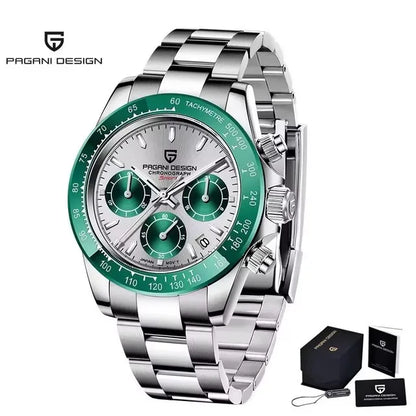 PAGANI DESIGN Top Men Business Watch Luxury Classic Quartz Wristwatch Chronograph Ceramic Bezel Waterproof Watches for Men Gift