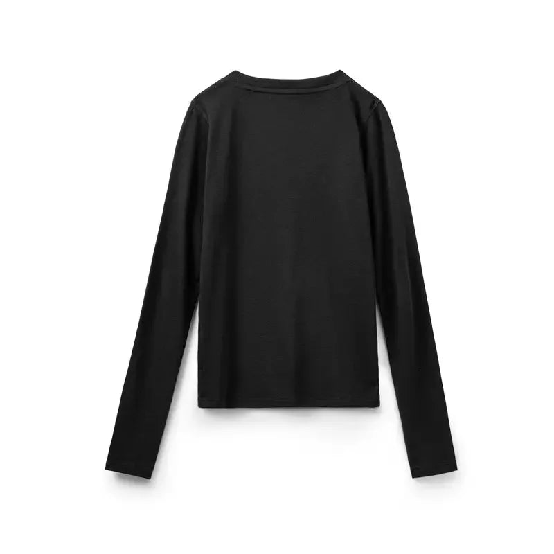 Maden Women’s Thermal Top Crew Knit Long Sleeve Underwear Shirt Slim Fit Inner Wear Warm T-shirt Autumn Spring Female Inner