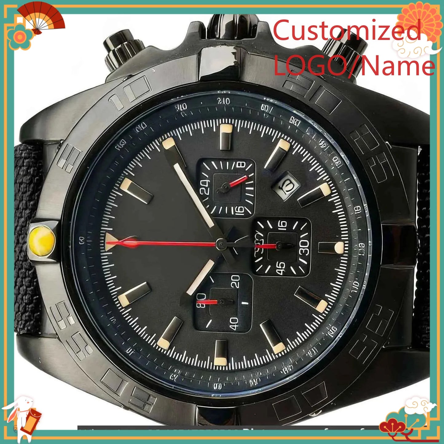 DONG Store 45mm Men's Quartz Movement 904l Stainless Steel  Luxury Watches-b Customized Watch
