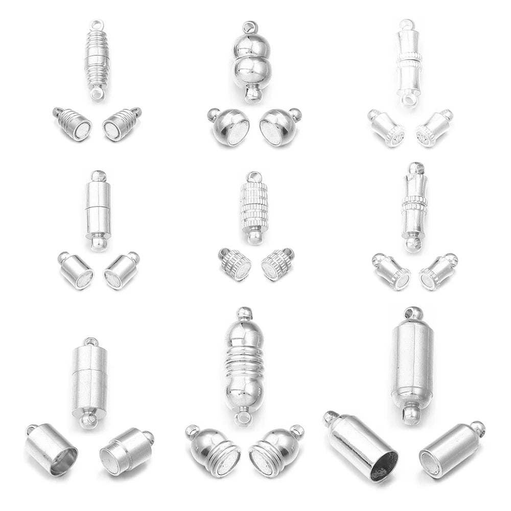 5pcs/lot Strong Magnetic Clasps Copper Plated Magnet End Clasp Connectors For Jewelry Making DIY Leather Cord Bracelets Necklace