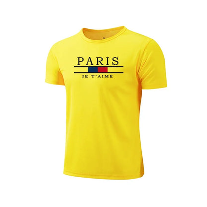 Summer New Mens T-shirt Printing Casual Short Sleeve Outdoor Jogging Marathon Clothing 2026 Daily Quick-Drying Cycling Mesh Tees