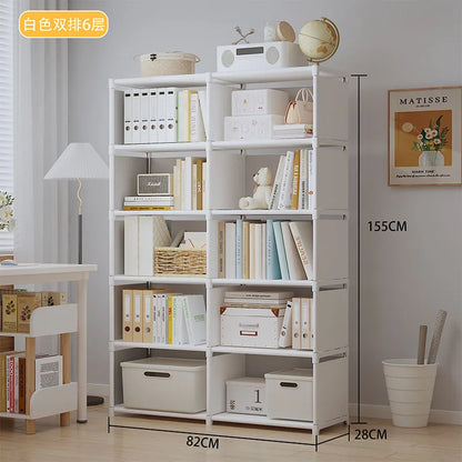 Multilayer Bookshelf Easy Assembly Bookcase Living Room Bedroom Study Storage Shelf for Books Toys Sundries