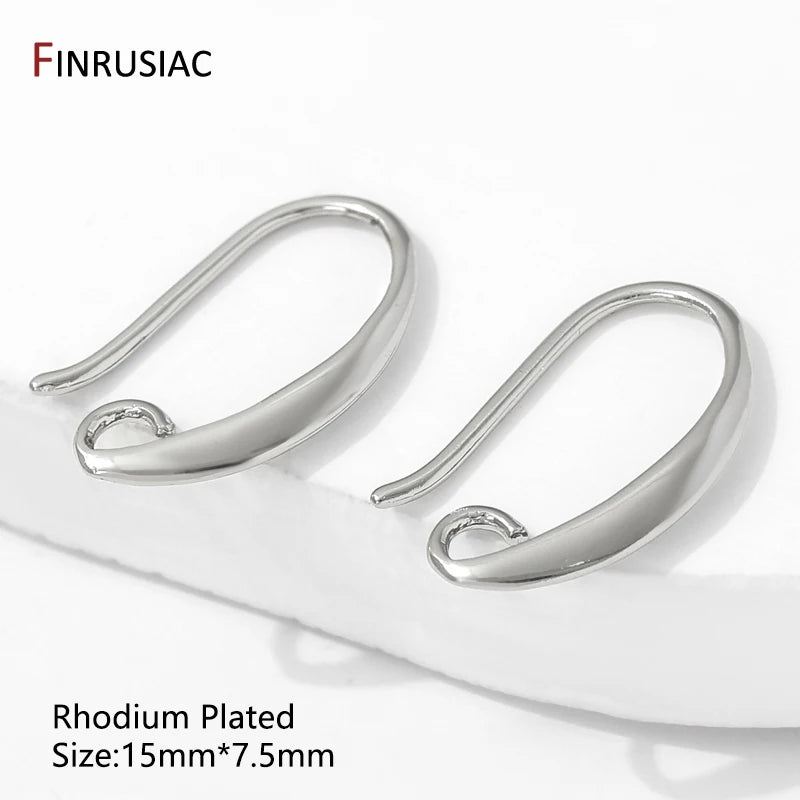 14K Gold Plated Brass Smooth Earring Hook Ear Wire For Earring Making Supplies,DIY Jewelry Making Findings Accessories