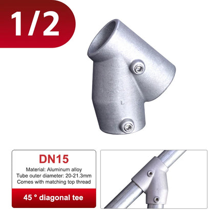 Aluminum Alloy Connector Elbow Tee Base Flat Three-dimensional Fitting Connection Fastener 20/25mm Steel Tube Shelf Parts