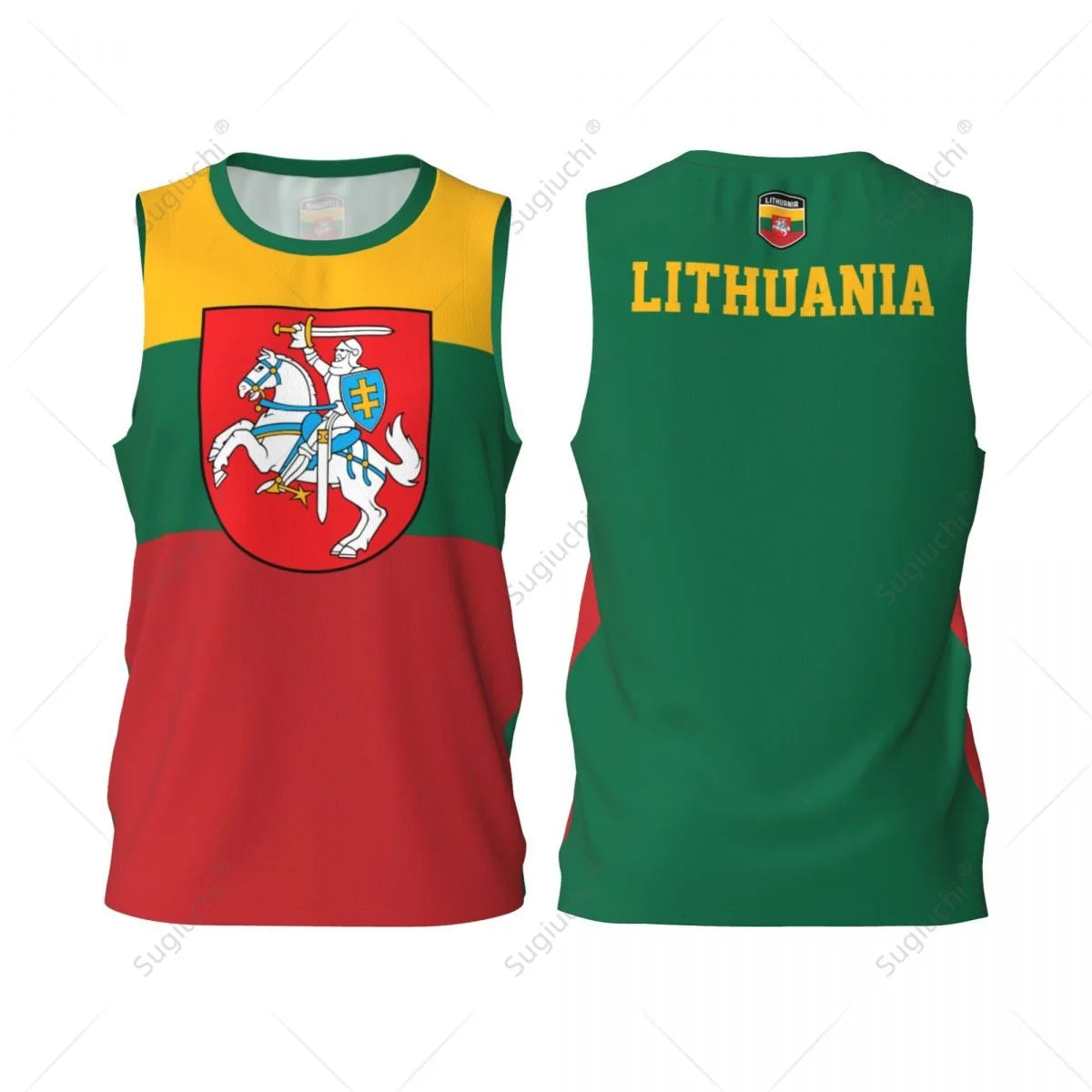 Men Basketball Sports Lithuania Flag Running Fitness Multifunction Jersey Sleeveless shirt Custom Name Nunber Exclusive