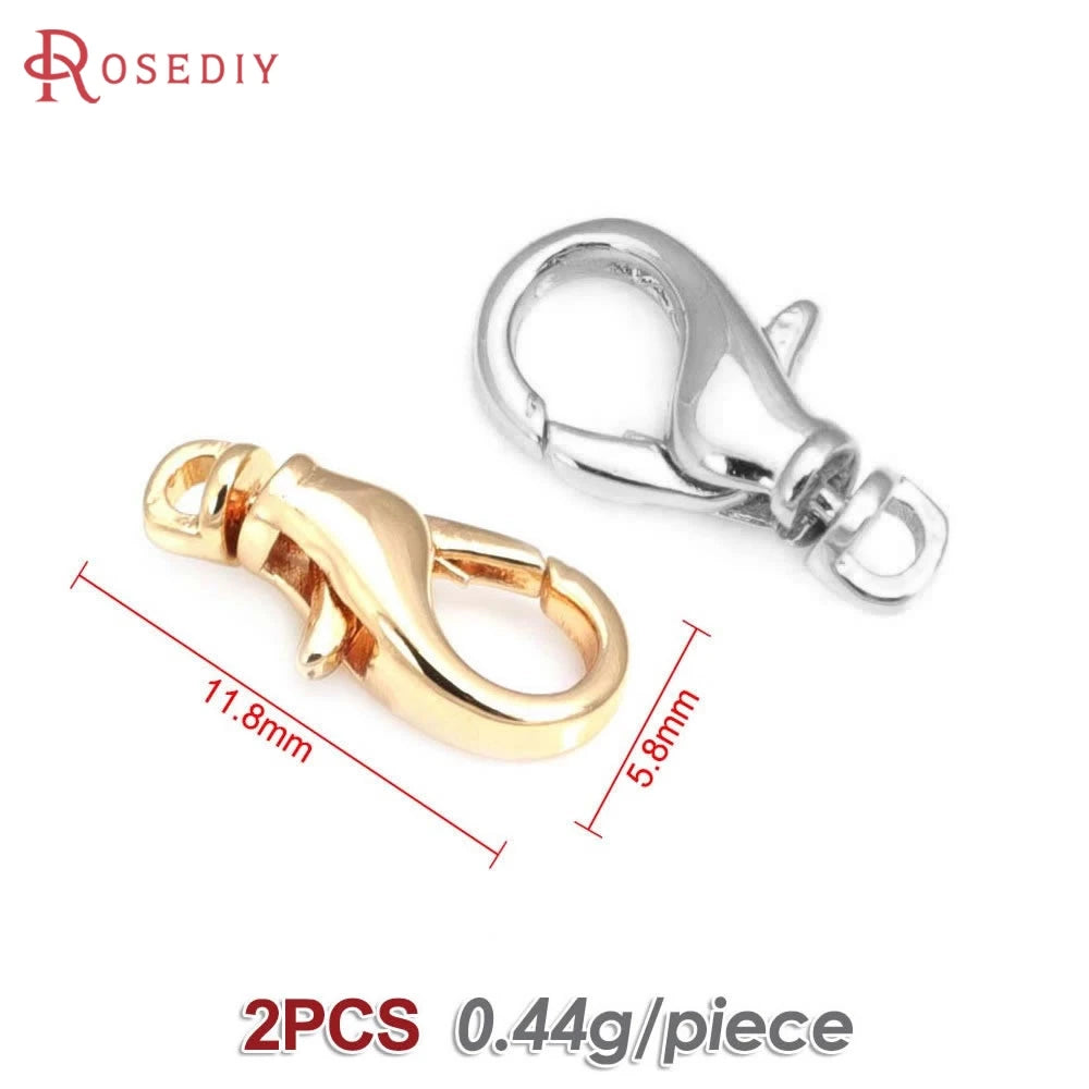 18K Gold Color Brass Rotatable Lobster Clasps Connect Clasps Jewelry Necklaces Bracelets Making Diy Findings Accessories