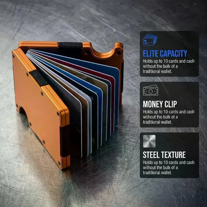 Aluminum Alloy Rfid Blocking Card Holder Ultra Slim Anti Theft Metal Wallet Minimalist Credit Card Case Portable Storage Pouch