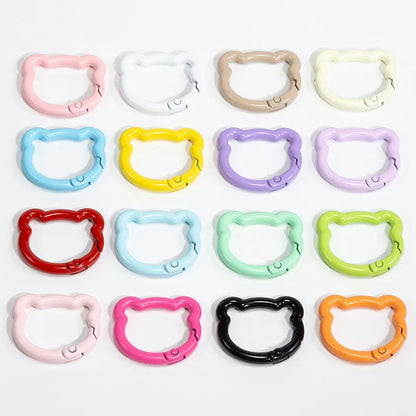 5pcs Cute Heart Cat Keychain Rings Carabiner Clip Key Chain Hooks for DIY Keys Buckle Bags Purses Replacement Lanyard DIY Crafts