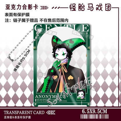 The Freak Circus Pierrot Cosplay Anime Acrylic Photo Card Keychain Pendant Backpack Accessory Cartoon Gift