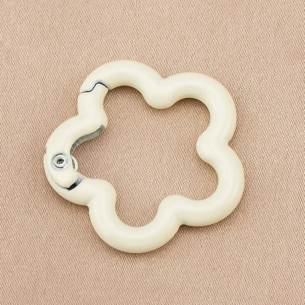 5/10pcs Colorful Flower-shaped Alloy Carabiner Rings Keychain Clip Spring Hook Hanging Buckle For DIY Jewelry Making Accessories