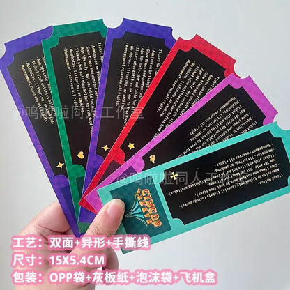 6PCS Anime The Freak Circus Pierrot Jester Comic convention Little Card Card Cartoon Ticket For Collection Birthday Gift