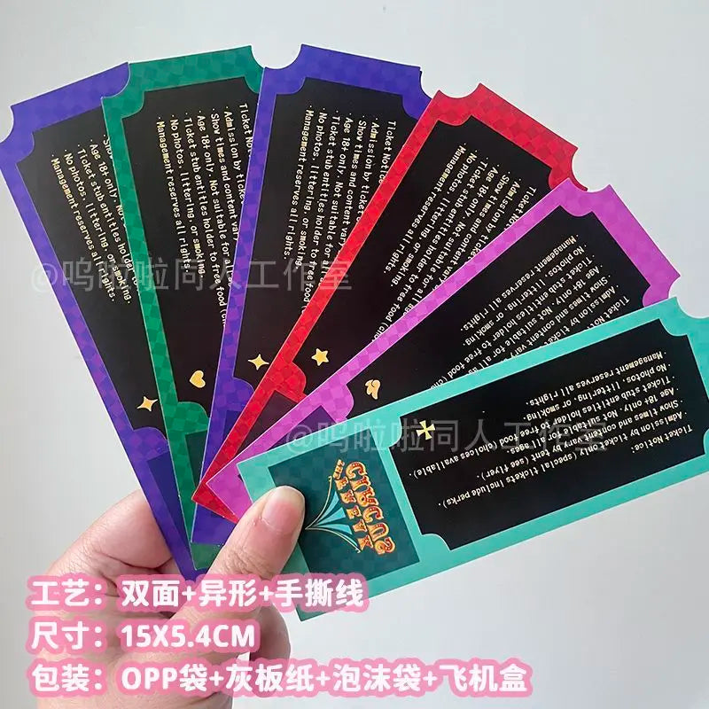 6PCS Anime The Freak Circus Pierrot Jester Comic convention Little Card Card Cartoon Ticket For Collection Birthday Gift
