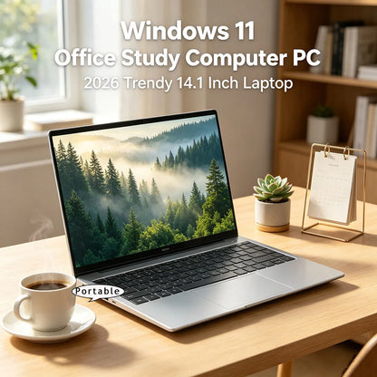 Decent 14.1 Inch Premium Ultra Thin Notebook 2026 Win11 DDR4 16GB RAM 2TB SSD Portable Business Laptop PC Intel I7-8650U