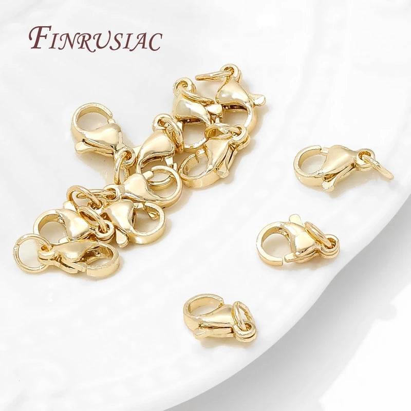 Stainless Steel Gold Plated 10mm Lobster Clasps,Locks For Jewelry Connectors DIY Bracelets Making Accessories,Clasps For Jewelry