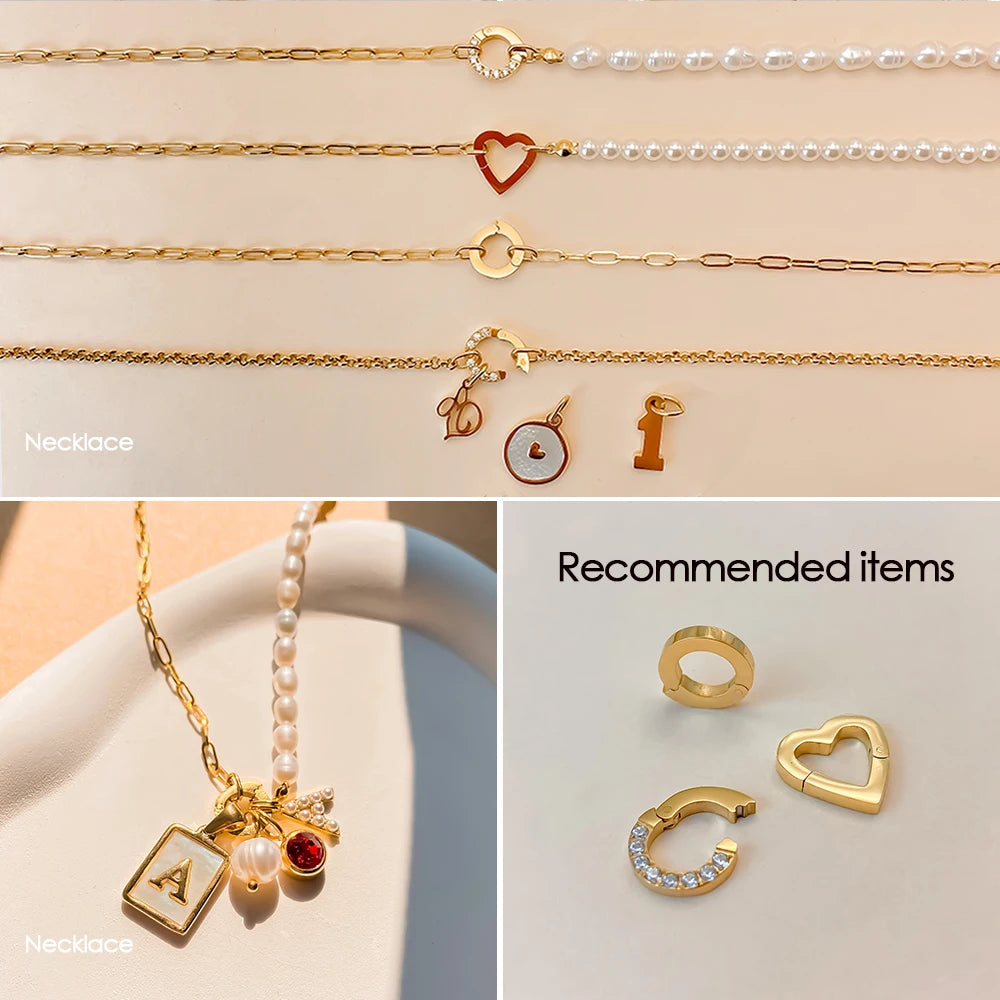 eManco High Quality Stainless Steel 14K PVD Gold Plated Round Skeleton Clasp Head for DIY Bracelet Necklace Jewelry Making