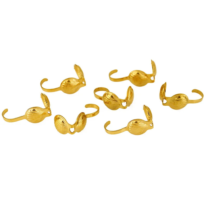 20pcs Never Fade PVD Stainless Steel Necklace Connectors Crimp Beads End Clasps Hooks Beading Supplies Jewelry Bracelet Making