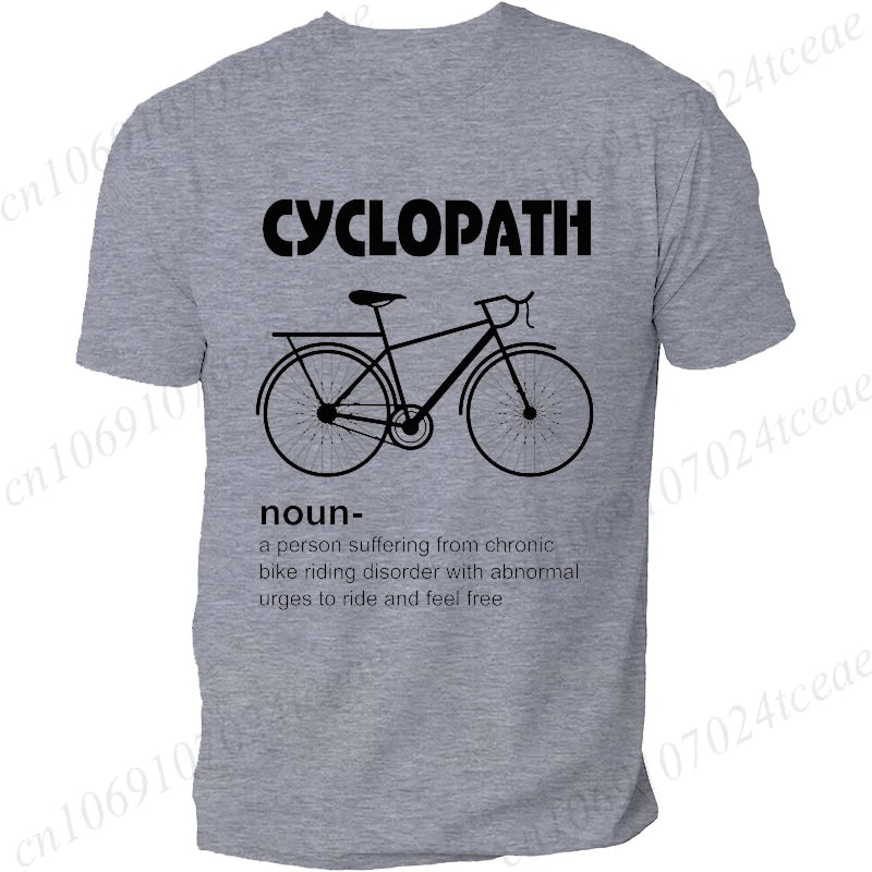 Summer Men's T-shirt Tops Short Sleeve Fashion Men Tshirt Cyclopath Funny Cycling Bicycle Cyclist Mens T-Shirt Casual Clothing